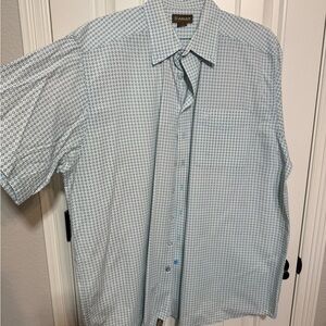 Ariat Blue Casual Button Down Shirt with Intricate Pattern